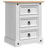 vidaXL Naktsgaldiņ&scaron; Corona Balts 53 x 39 x 66 cm Ciets priedes koks