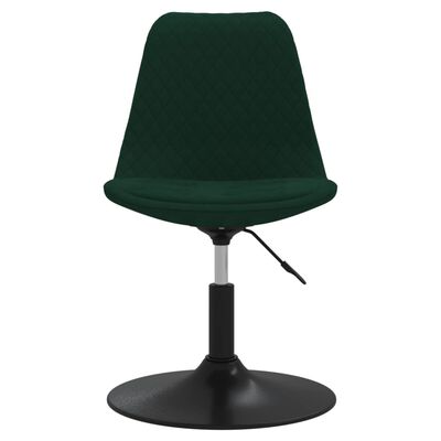 vidaXL grozāmi virtuves krēsli, 4 gab., tumši zaļš samts