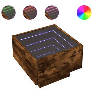 vidaXL naktsgaldiņ&scaron; ar LED, Sonomas ozolkoka, 40x40x30 cm