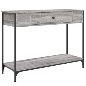 vidaXL konsoles galdiņ&scaron;, pelēcīgs, 100x34,5x75 cm, inženierijas koks