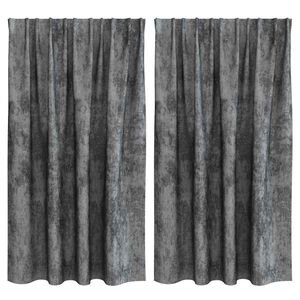 vidaXL Samta aizkari 2 gab. Pelēka 140 x 140 cm Samts