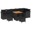 vidaXL Dārza dīvānu komplekts 9 pcs Melna poliratāns