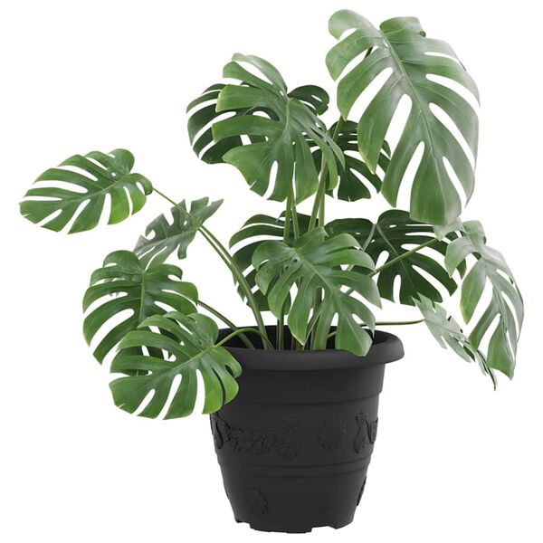 vidaXL Apaļais puķu pods 24 pcs Melna &Oslash; 26 x 21.5 cm Plastmasa