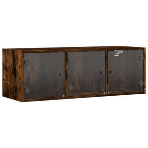 vidaXL skapītis ar stikla durvīm, koka krāsa, 102x37x35 cm