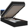 vidaXL Otomāna gulta ar matraču un LED Melns 80 x 200 cm Audums
