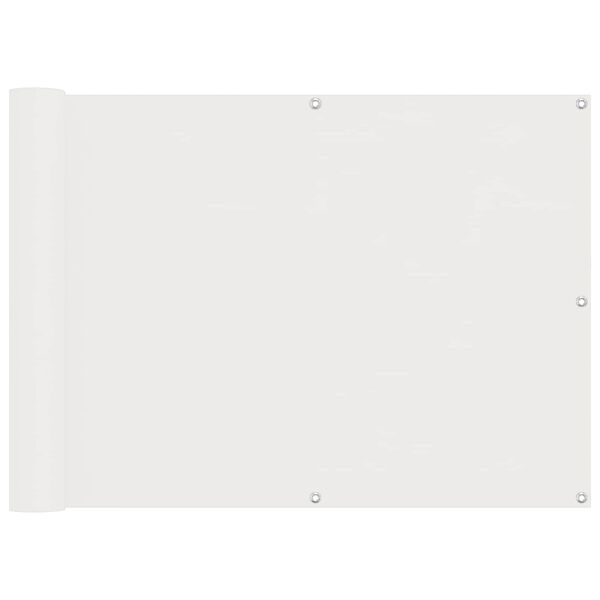 vidaXL Balkona ekrāns Balts 75 x 200 cm PU pārklāts Oksfords alu