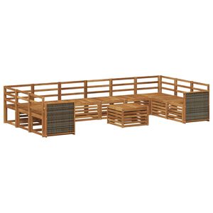 vidaXL Āra dīvānu komplekts 8 pcs Dabiska Cietā akācijas koks