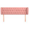 vidaXL galvgalis ar malām, rozā samts, 163x23x78/88 cm
