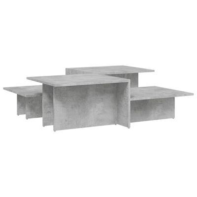 vidaXL kafijas galdiņi, 2 gab., betona pelēks, inženierijas koks