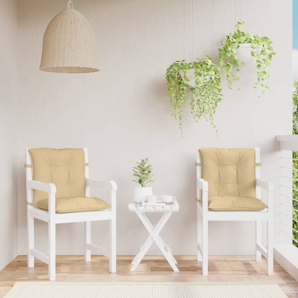 vidaXL dārza krēslu spilveni, 2 gab., bē&scaron;i, 100x50x7 cm, audums