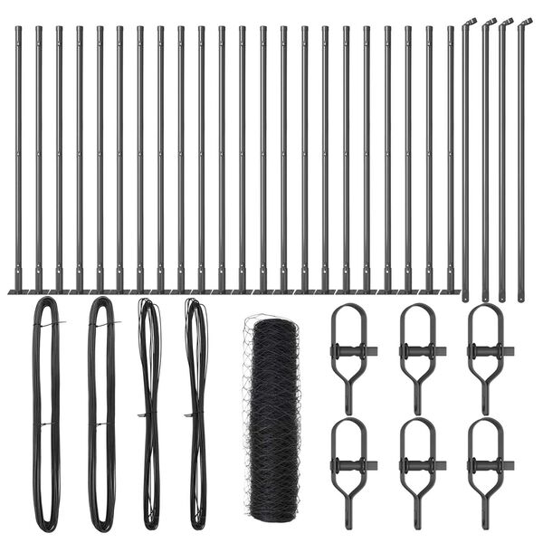 vidaXL Žoga āķis Pelēka 50 x 0,4 m (36 mm acs) Tērauds un PVC