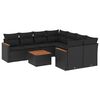 vidaXL Patio Sofa Set 9-vietīgs Black