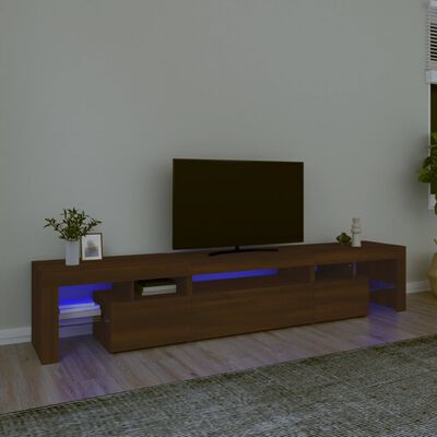 vidaXL TV skapītis ar LED apgaismojumu, ozolkoka krāsa, 215x36,5x40 cm