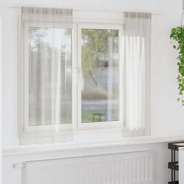 vidaXL Voile aizkaris 2 pcs Krēmkrāsa 175 x 140 cm Poliesters