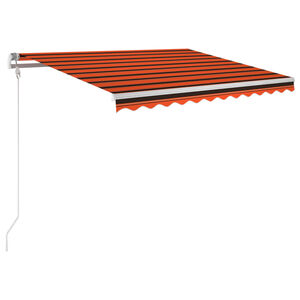 vidaXL markīze ar LED un vēja sensoru, 350x250 cm, oranži brūna