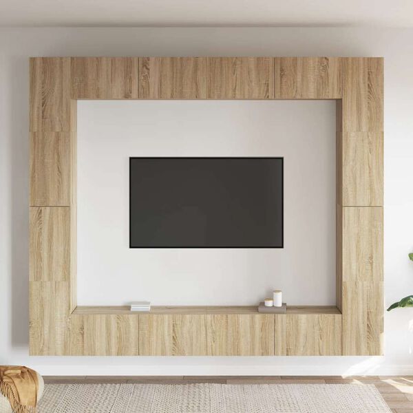 vidaXL 8-daļīgs TV skapī&scaron;u komplekts, ozolkoka krāsa inženierijas koks