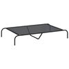 vidaXL Paaugstināta Suņu Gulta Melna 130x80x20 cm Tekstilēns tērauds