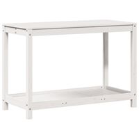 vidaXL stādīšanas galds ar plauktu, balts, 108x50x75 cm, priedes koks