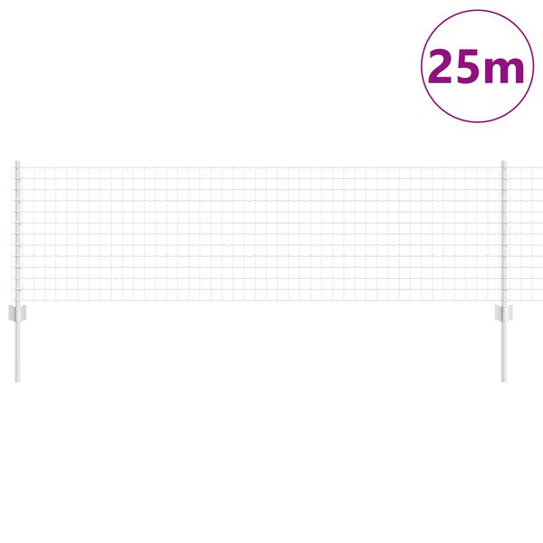 vidaXL Žogs ar stabu Sudraba 0,6 x 25 m Tērauds