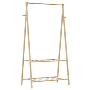 vidaXL drēbju plaukts ar plauktiem 96x45,5x150,5 cm bambusa