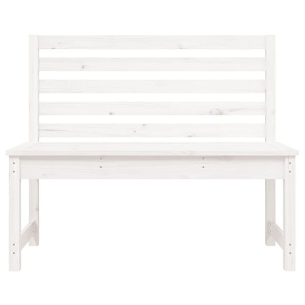 vidaXL dārza sols, 109 cm, priedes masīvkoks, balts