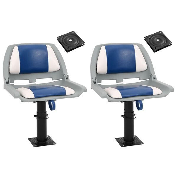 vidaXL laivas sēdekļi, 2 gab., regulējama augstuma pamatne, grozāmi