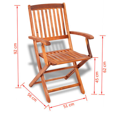 vidaXL saliekami dārza krēsli, 2 gab., akācijas masīvkoks, brūni