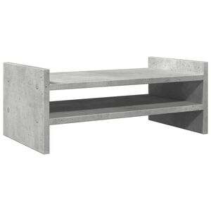 vidaXL monitora paliktnis, pelēks, 50x27x20 cm, konstruēts koks
