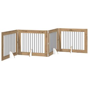 vidaXL Salokāms suņu vārti ar statīviem 4 pcs Artisan Ozols 401 cm