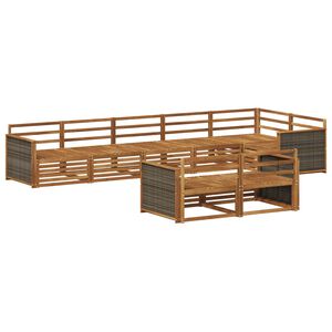 vidaXL Āra dīvānu komplekts 8 pcs Dabiska