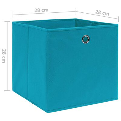 vidaXL uzglabāšanas kastes, 10 gab., 28x28x28 cm, zils neausts audums
