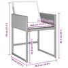 vidaXL Dārza ēdamgalds 5 pcs Gai&scaron;i pelēks poliratāns