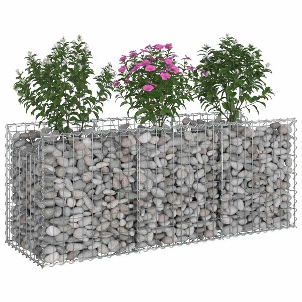 vidaXL Gabions pacelta gulta Sudraba 150 x 50 x 60 cm Cinkots tērauds