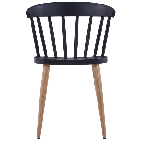 vidaXL virtuves krēsli, 2 gab., melna plastmasa