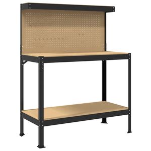 vidaXL Darba galds Melns 114 x 54 x 145 cm Inženierijas koks un metāls