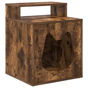 vidaXL Kaķu māja Kūpināts ozols 42,5 x 40 x 53,5 cm Inženierijas koks
