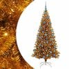 vidaXL Ziemassvētku eglīte su 300 LED ar statīvu Zelts 180 cm PET