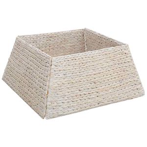 vidaXL Ziemassvētku koka apmale Kvadrātveida Balts 60 x 60 x 28 cm