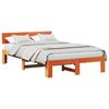 vidaXL Gultas rāmis Vaks brūns 135 x 190 cm Ciets priedes koks