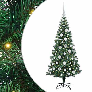 vidaXL Mākslīgais LED Ziemassvētku eglīte Zaļa 120 cm PVC un metāls