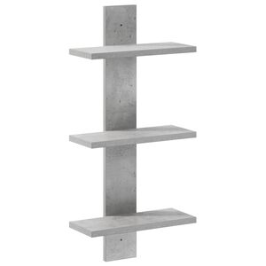 vidaXL Sienas plaukts Betona pelēks 30 x 13.5 x 64.5 cm