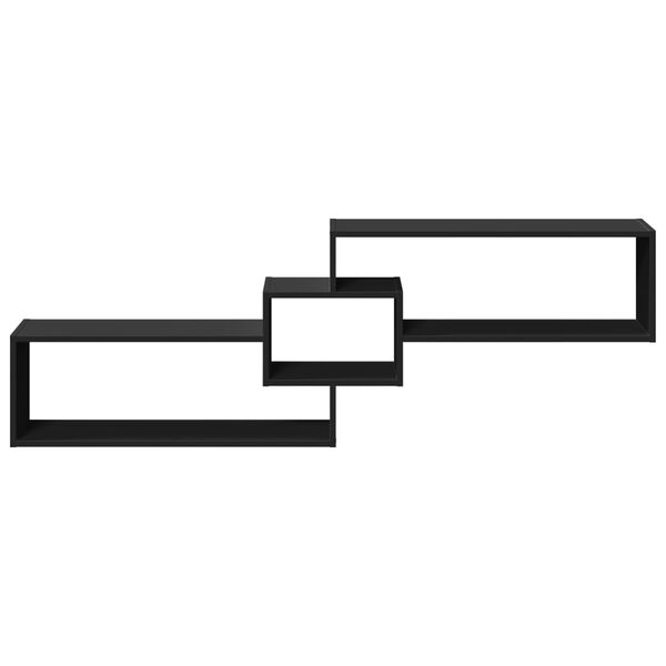 vidaXL sienas skapītis, 158x18x53 cm, melns, inženierijas koks