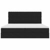 vidaXL Gulta ar uzglabā&scaron;anas vietu un matraci Melna 200 x 200 cm Samts