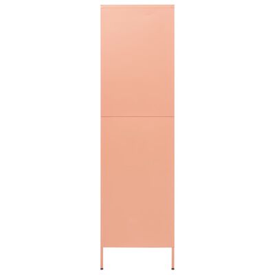 vidaXL skapis, 90x50x180 cm, tērauds, rozā