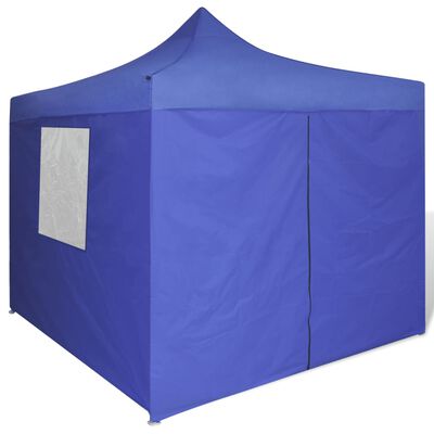 vidaXL saliekama telts, 3x3 m, 4 sienas, zila