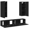 vidaXL 4-daļīgs TV skapī&scaron;u komplekts, melns, inženierijas koks