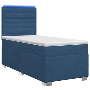 vidaXL Kontinentālā gulta ar matraci Zila 80 x 200 cm Audums