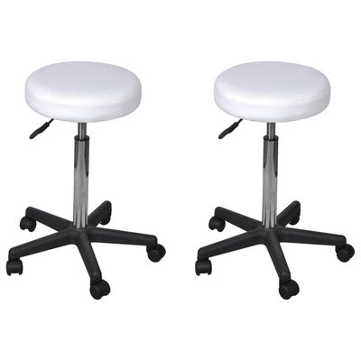 vidaXL biroja krēsli, 2 gab., balti, 35,5x84 cm, mākslīgā āda