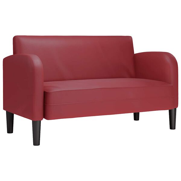 vidaXL Loveseat dīvāns, vīnsarkans, 110 cm, mākslīgā āda