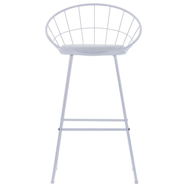 vidaXL bāra krēsli, 2 gab., balta mākslīgā āda